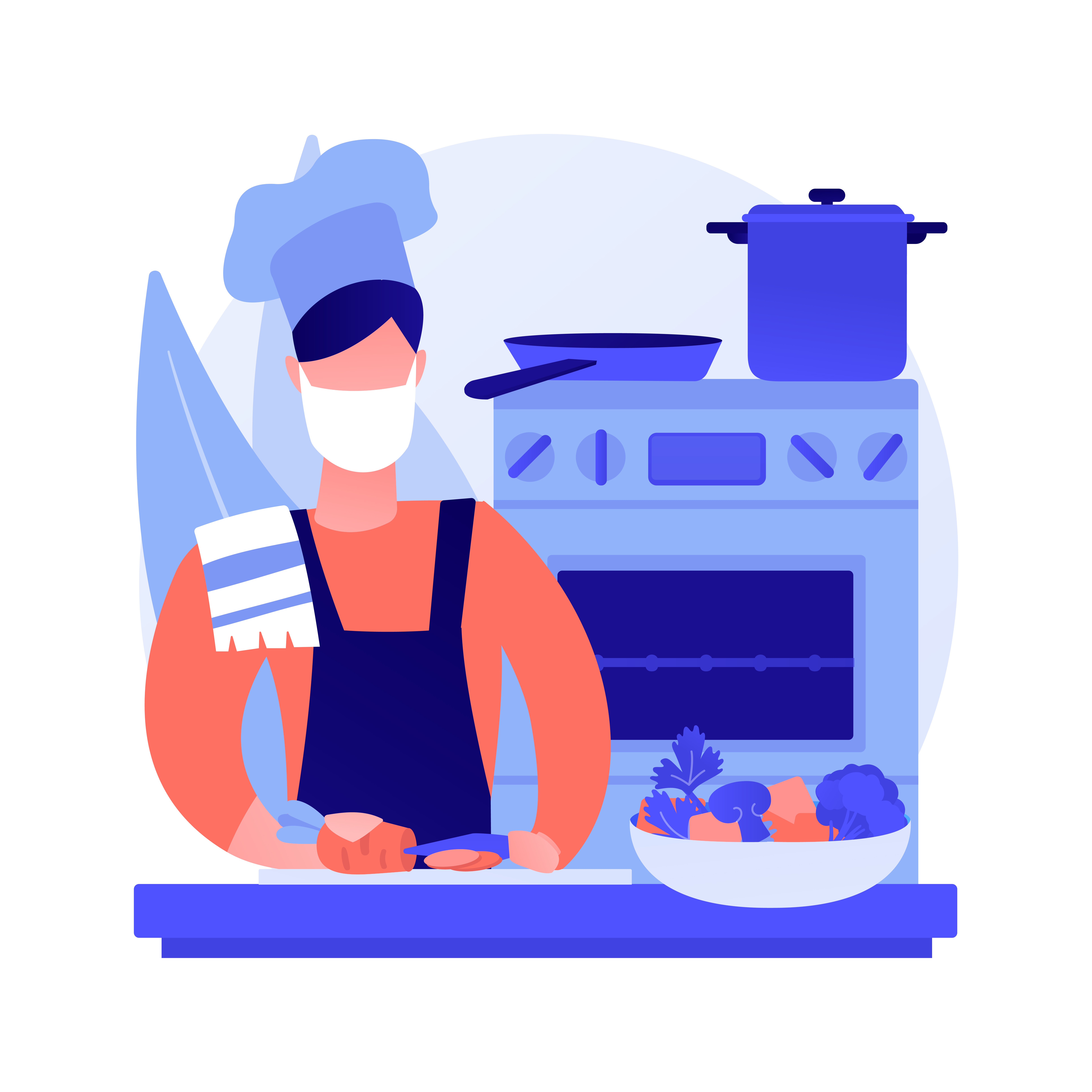 Food handling hygiene practices showing handwashing stations, PPE usage, temperature monitoring, daily cleaning checklists, and safe food contact surfaces in a compliant kitchen